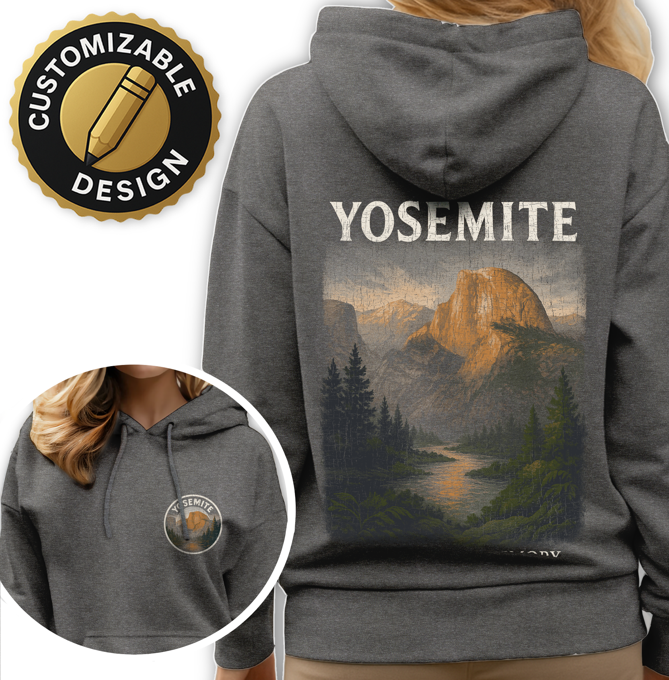 Textile Graphix – Hoodie – Unissexo por atacado – Yosemite Hoodie – Design Vintage de Montanha Personalizável3