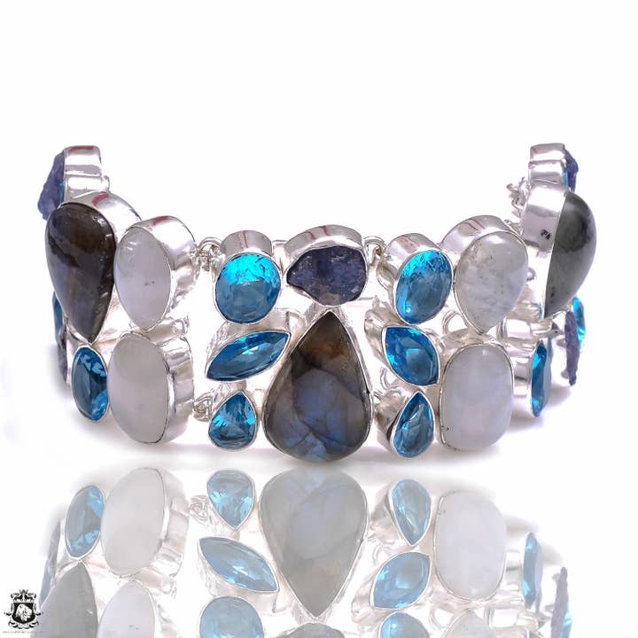 Labradorite Tanzanite Moonstone Bracelet B4074 for wholesale by SARAH DESIGNS JEWELRY