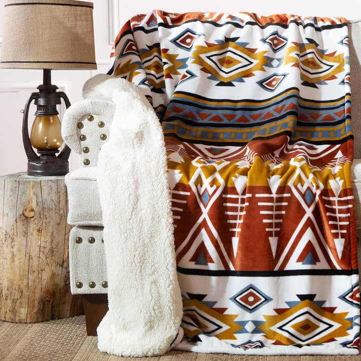 Arrowhead Earth Plush Sherpa Throw for wholesale by Carstens, Inc.