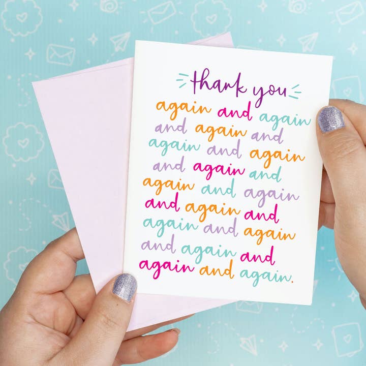 Tack igen Roligt återvunnet gratulationskort för wholesale av Colette Paperie