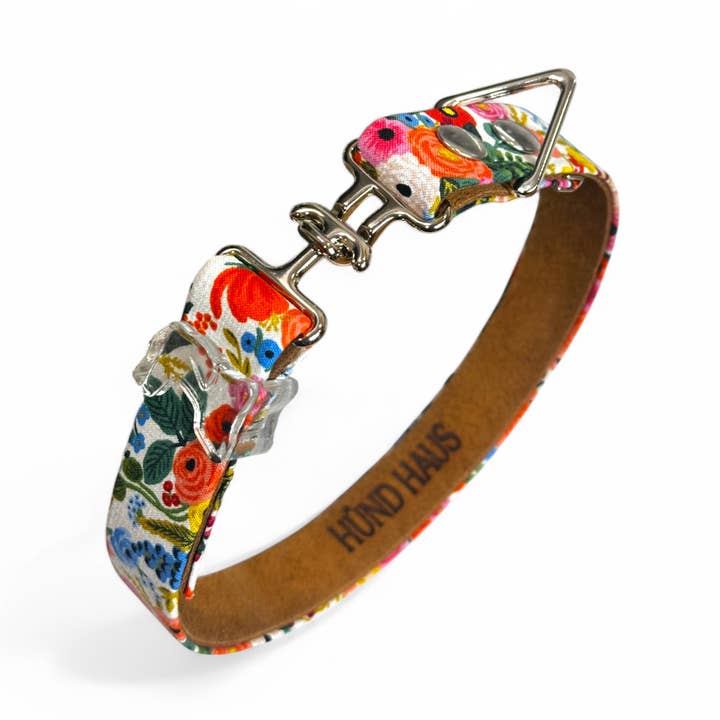Coleira para Cão Garden Party – Feita à Mão com Tecido Rifle Paper Co por atacado de HÜND HAUS