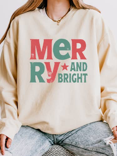 Merry And Bright | Sweatshirt i komfortfarver for engroshandel hos Rules of Positivity