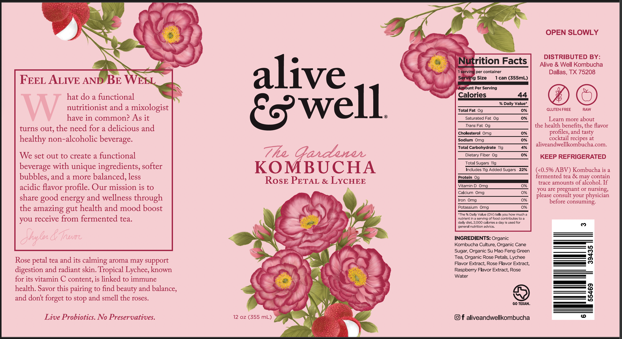 Alive & Well Kombucha - Wholesale Kombucha - Rose Petal & Lychee Kombucha5
