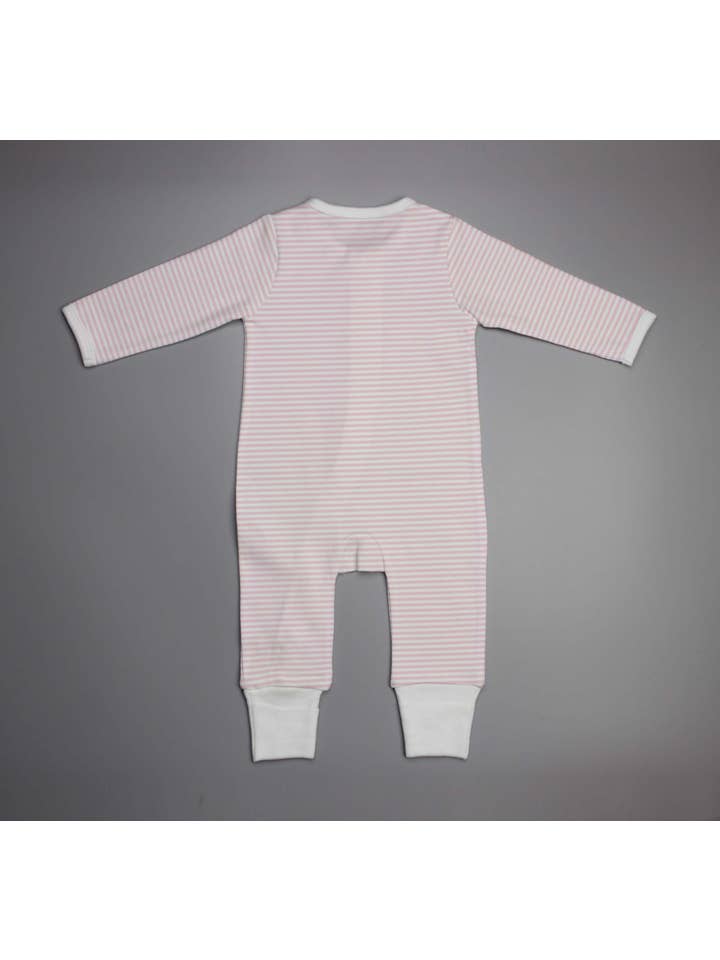 imababywear – wholesale Byxdress - Baby – Baby Romper/Onesies/Pyjamas med manschetten (Rosa Ränder)1