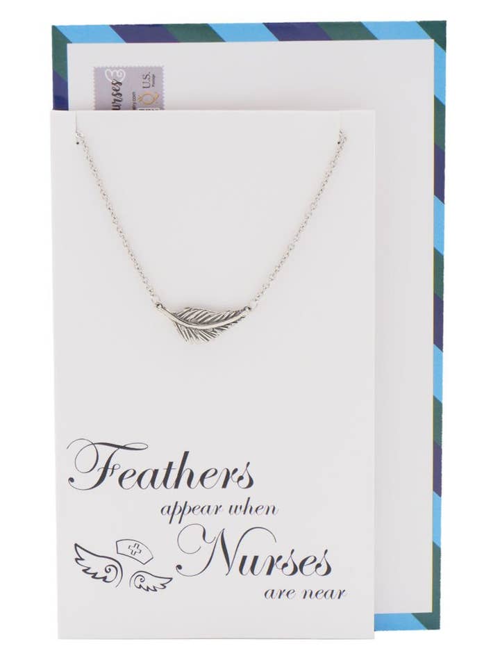 Jacky Feather Necklace, Gifts for Nurses, Nurse Jewelry for wholesale by Quan Jewelry