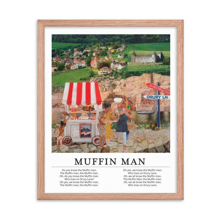 l'affiche encadrée de l'homme aux muffins pour la vente par more the merrlier