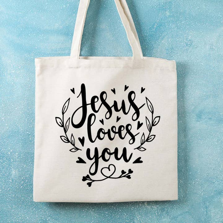 Saco de Lona "Jesus Ama-te" por atacado de Daily Prints