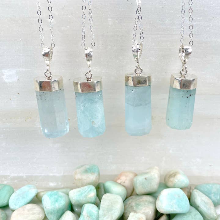 Rock Paradise – wholesale Hänge-/berlockhalsband – Akvamarin kristall halsband Sterling Silver