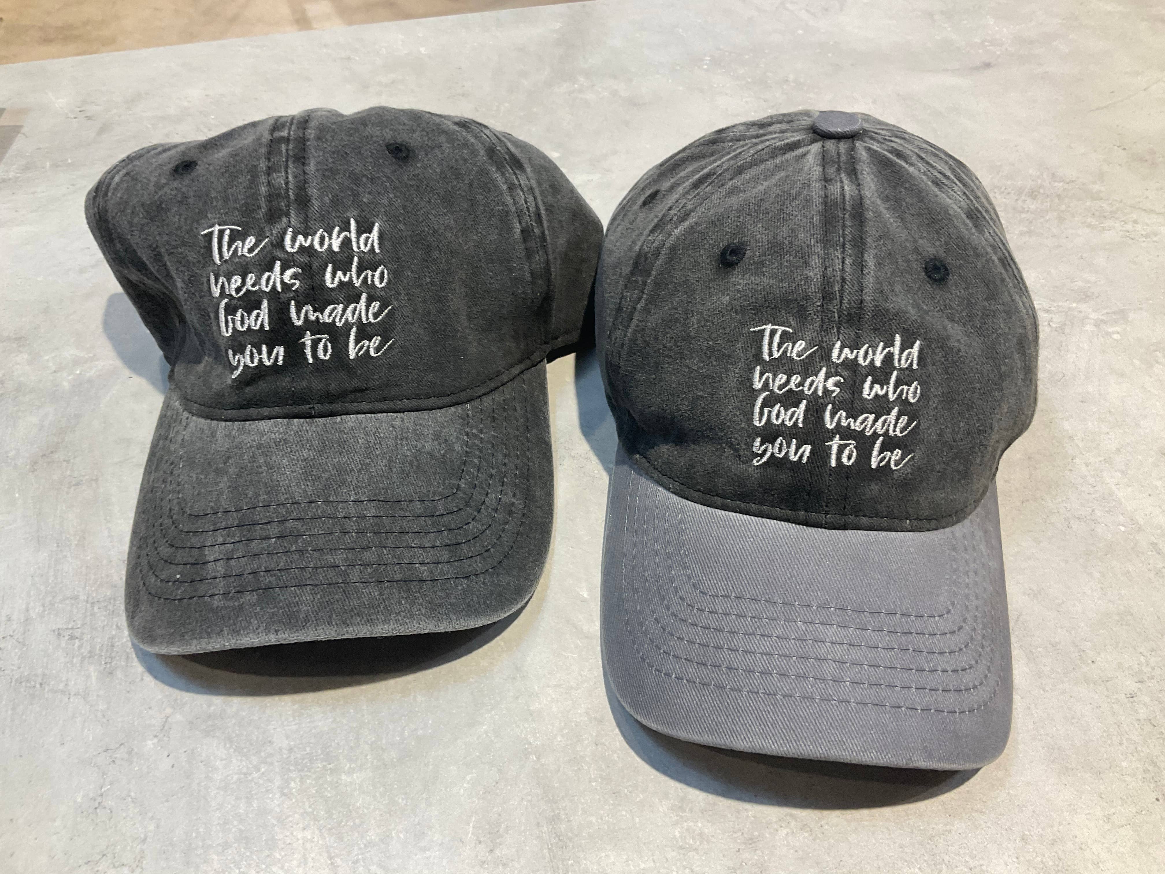 Modern Burlap - Wholesale Baseball Cap - Women's - The world needs who God made you  -  Baseball Cap - colorblk1