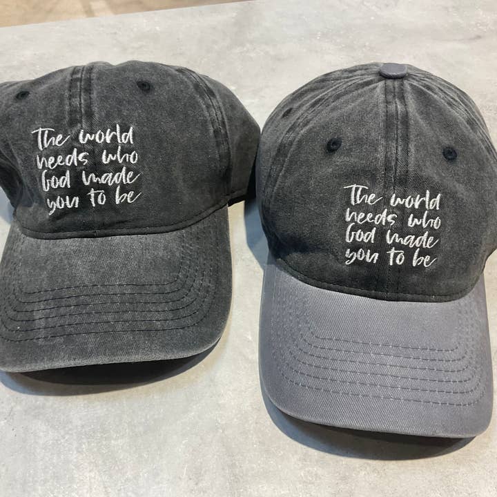 Modern Burlap - Wholesale Baseball Cap - Women's - The world needs who God made you - Baseball Cap - colorblk1
