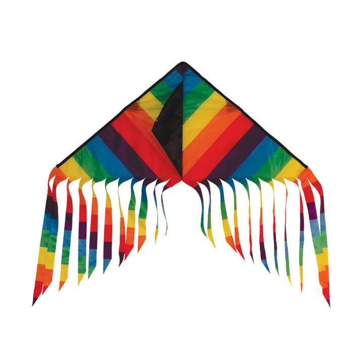 Rainbow Stripe 32" Flutterfly Delta Kite for wholesale by In the Breeze, LLC.