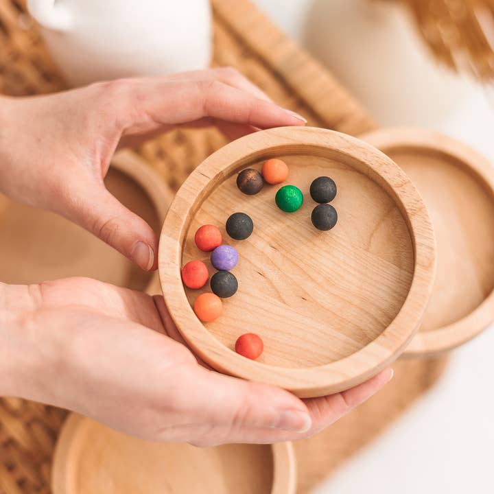 Woodinout - Wholesale Decorative Tray - Wooden round trays, 4 different sizes wooden plates set2