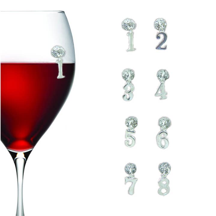 Numbers 1-8 Collection for wholesale by Going Stemless Magnetic Cocktail Charms