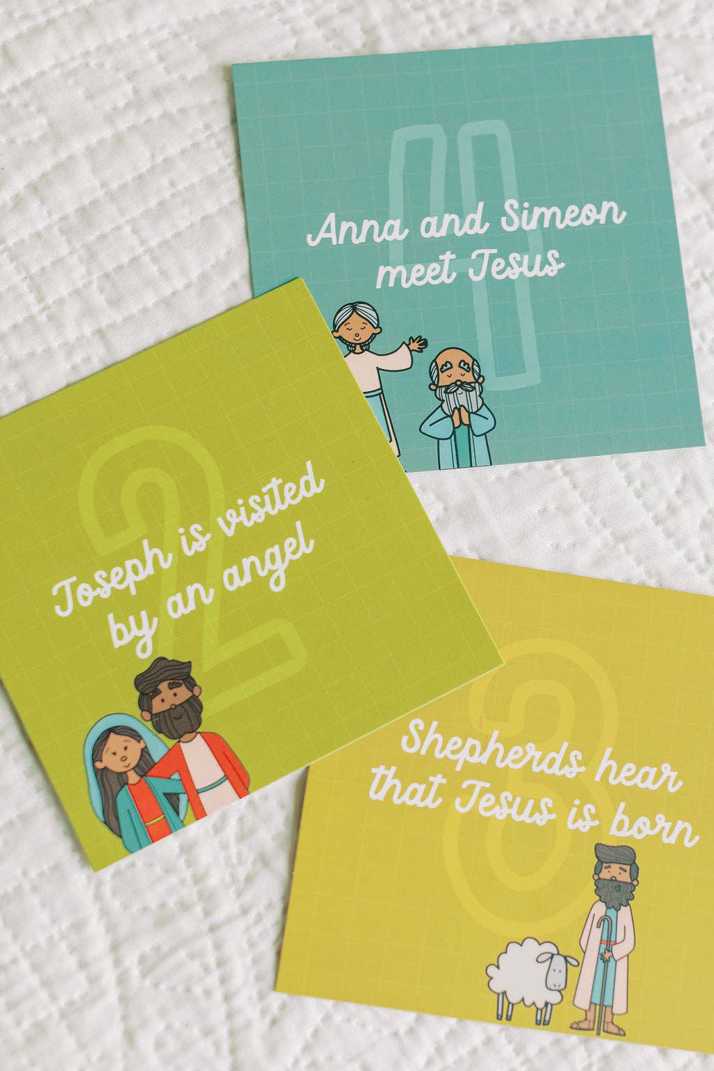 Tiny Theologians – Cartões de aprendizagem - Crianças e bebés por atacado – Conjunto de Cartões Viagem para a Manjedoura3