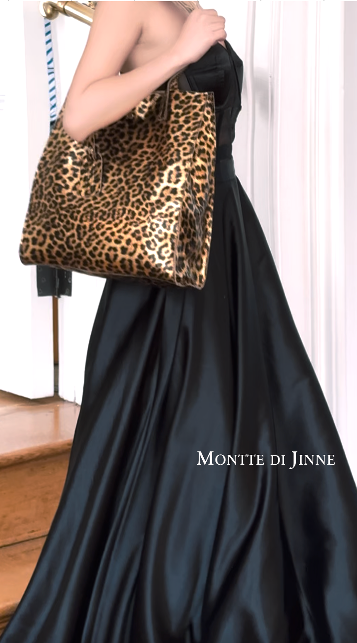 MONTTE DI JINNE – Engroshandel Tote bag - Dame – Italiensk håndlavet shoppertaske i ægte læder med leopardmønster2