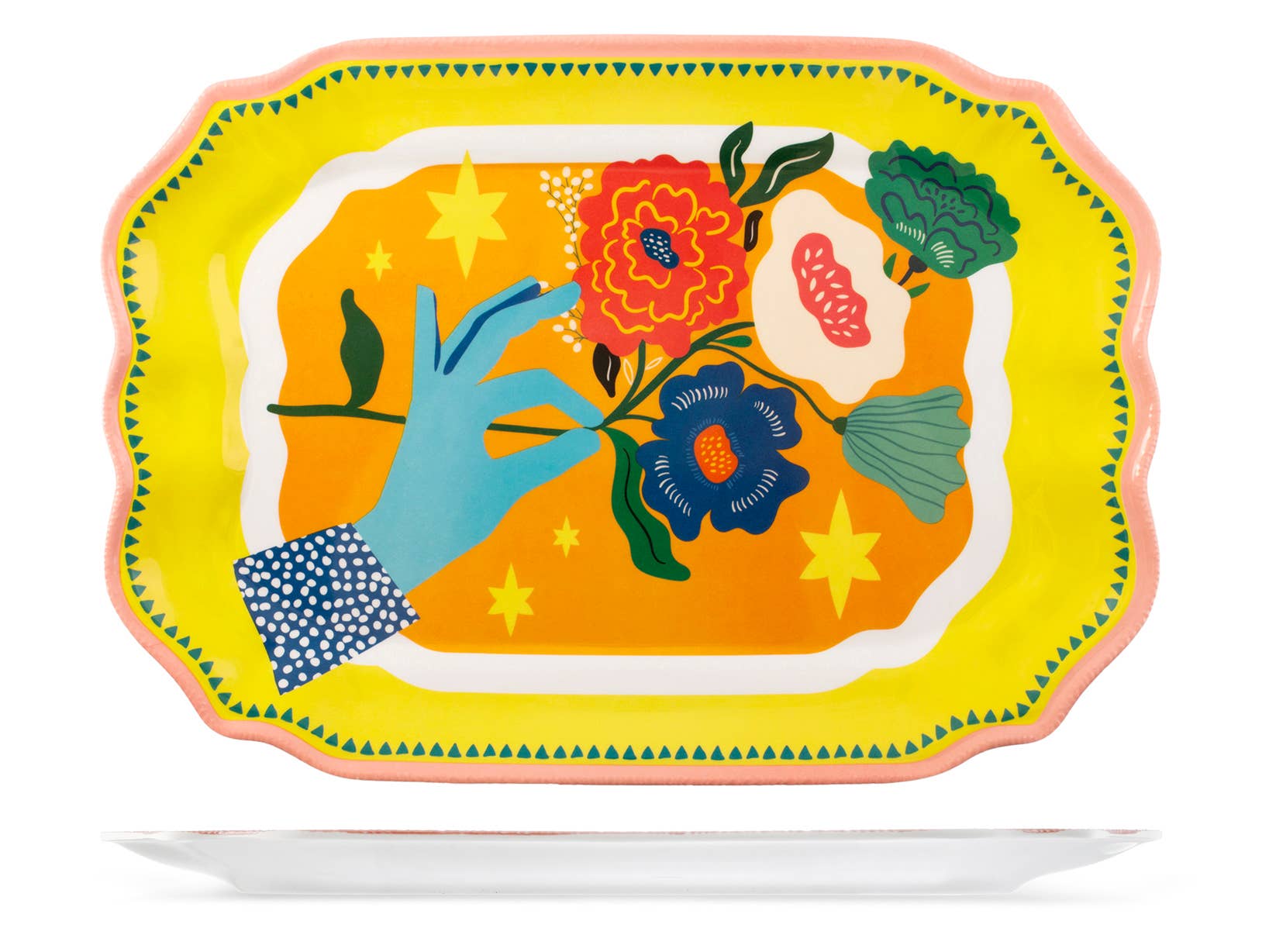 H&H - Wholesale Serving Tray - Gipsy Rectangular Tray in Melamine 46.5x33 cm0