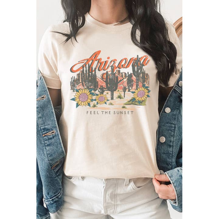 Arizona Feel Sunset Solsikker Grafisk Tee for engroshandel hos Kissed Apparel