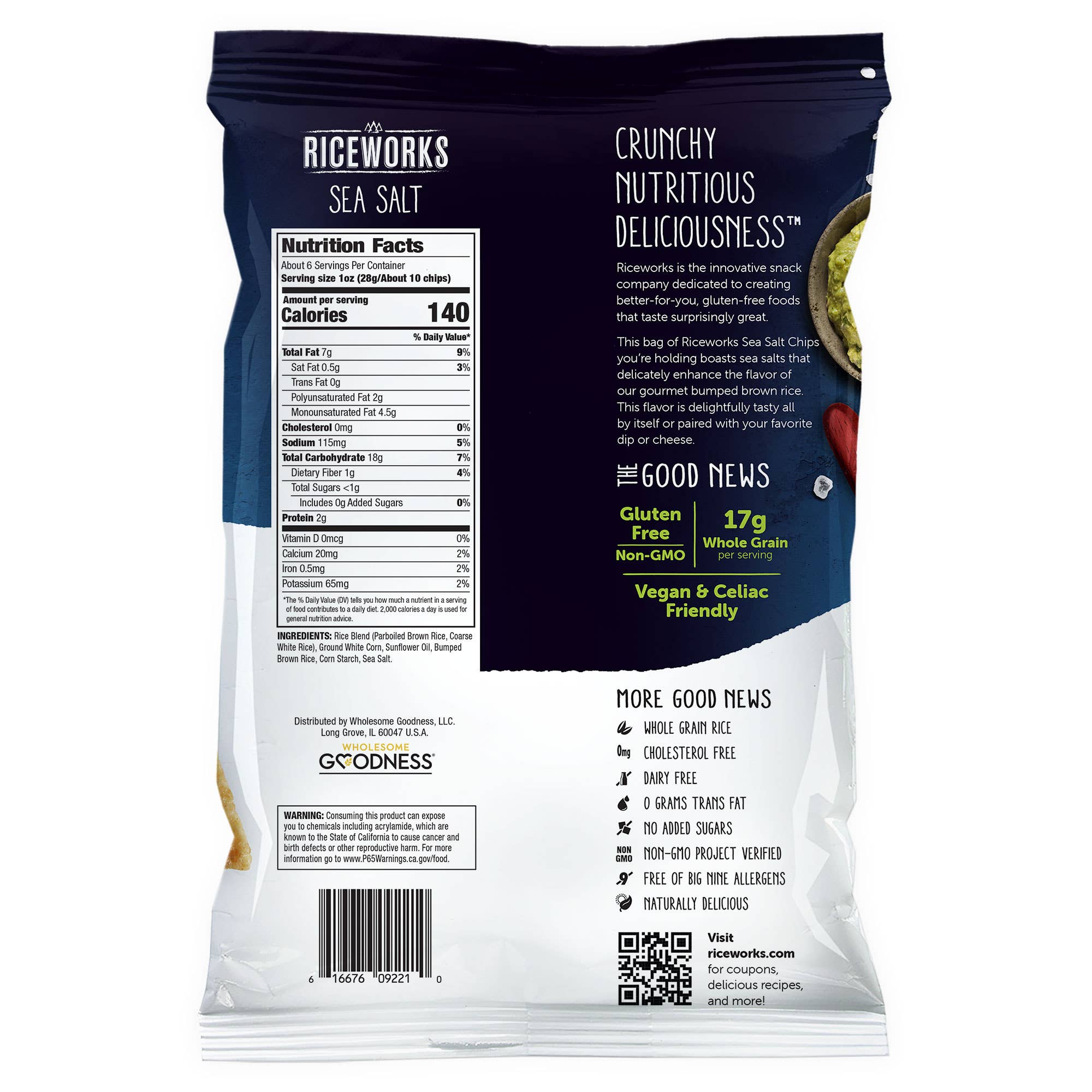 Riceworks – Batatas fritas por atacado – Fritas de Arroz com Sal Marinho Riceworks, Sem GMO, Sem Glúten1