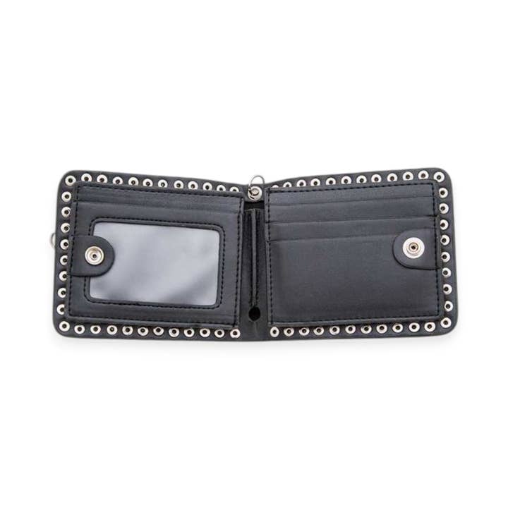 Black Metallic Croc Effect Biker Chain Wallet for wholesale on Faire5
