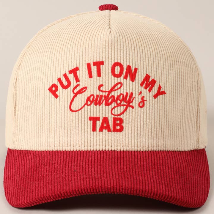 Fashion City – wholesale Baseballkeps - Unisex – Sätt den på min cowboy's Tab tvåfärgad corduroy-keps13