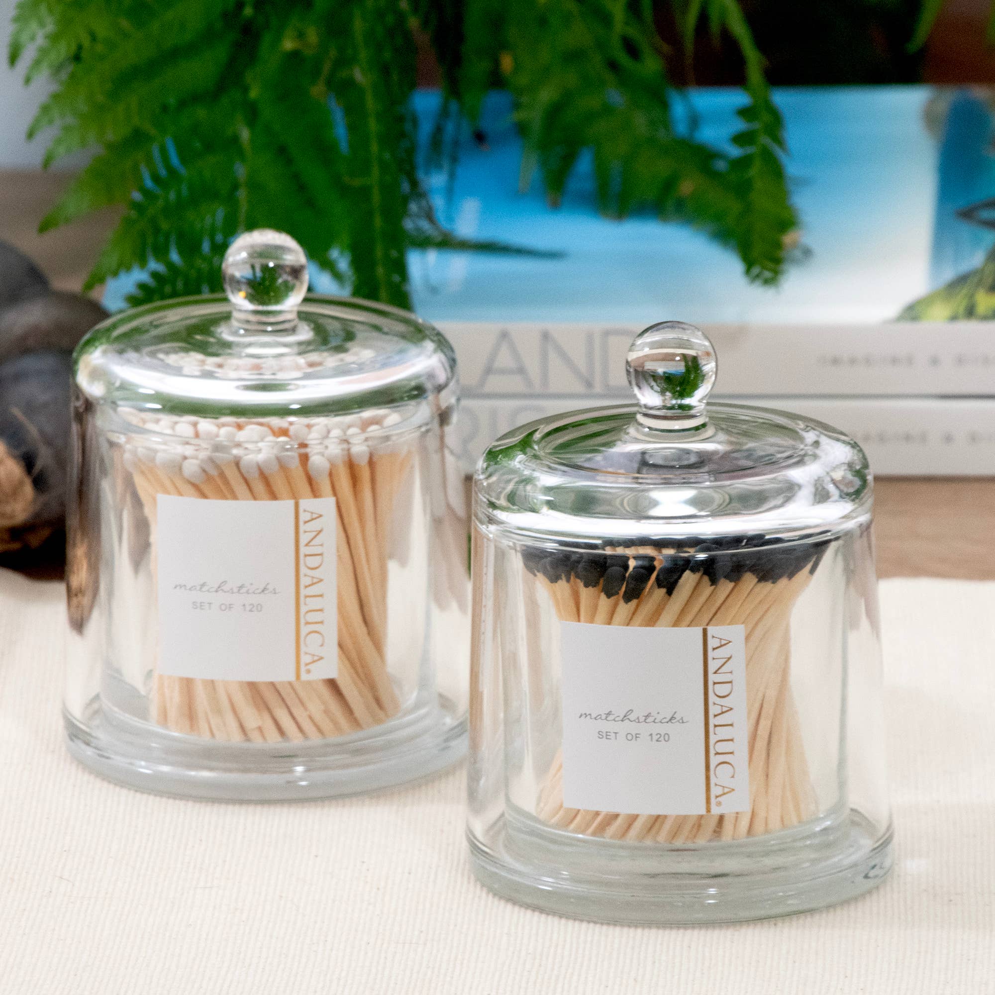 Andaluca - Wholesale Matches - Glass Jar with Lid & 120 Wooden Black Matches6
