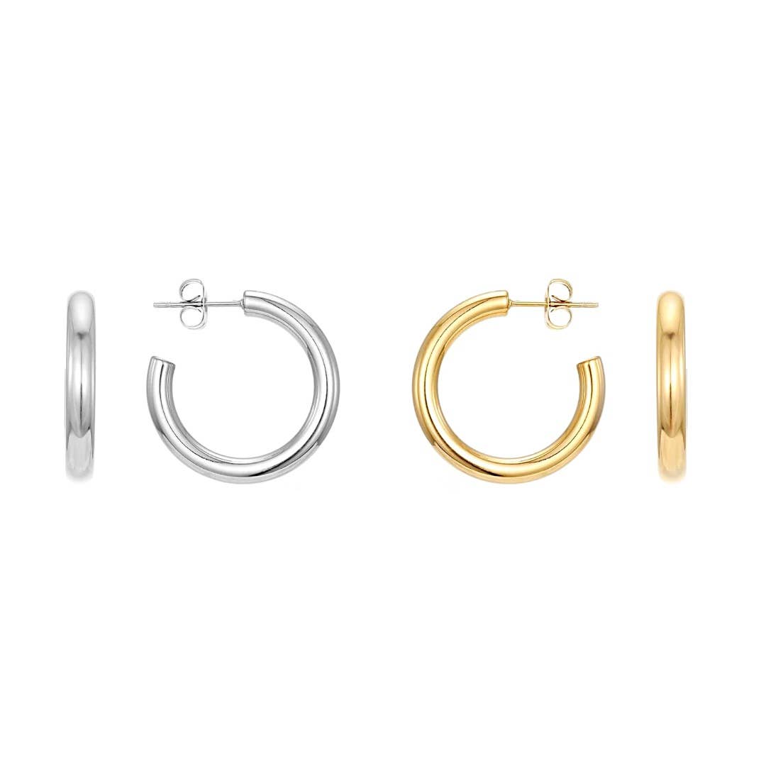 KIKICHIC - Wholesale Hoop Earrings - Lightweight Chunky Hoops Open (25mm)1