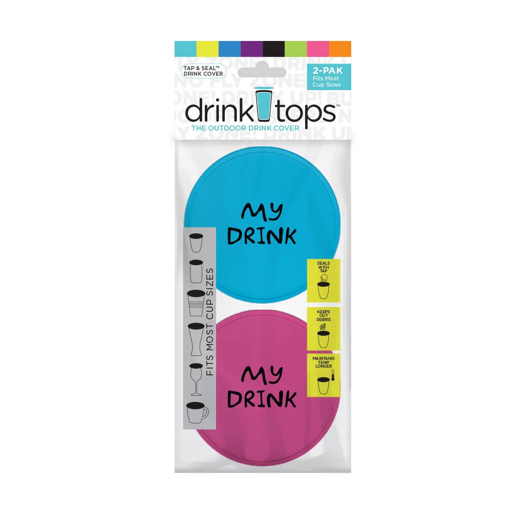 Drink Tops™ - Wholesale Drink Lids - TAP & SEAL Drink Covers - Hanger 2/PK10
