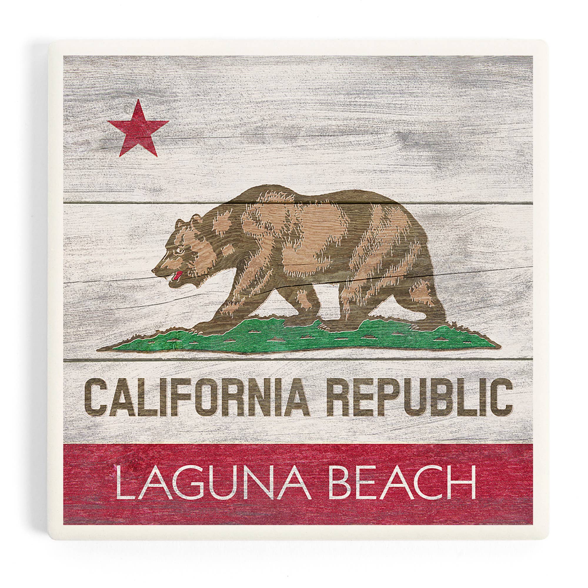 Lantern Press – wholesale Coasters – Ceramic Coaster Laguna Beach, California, Rustic Californ…0