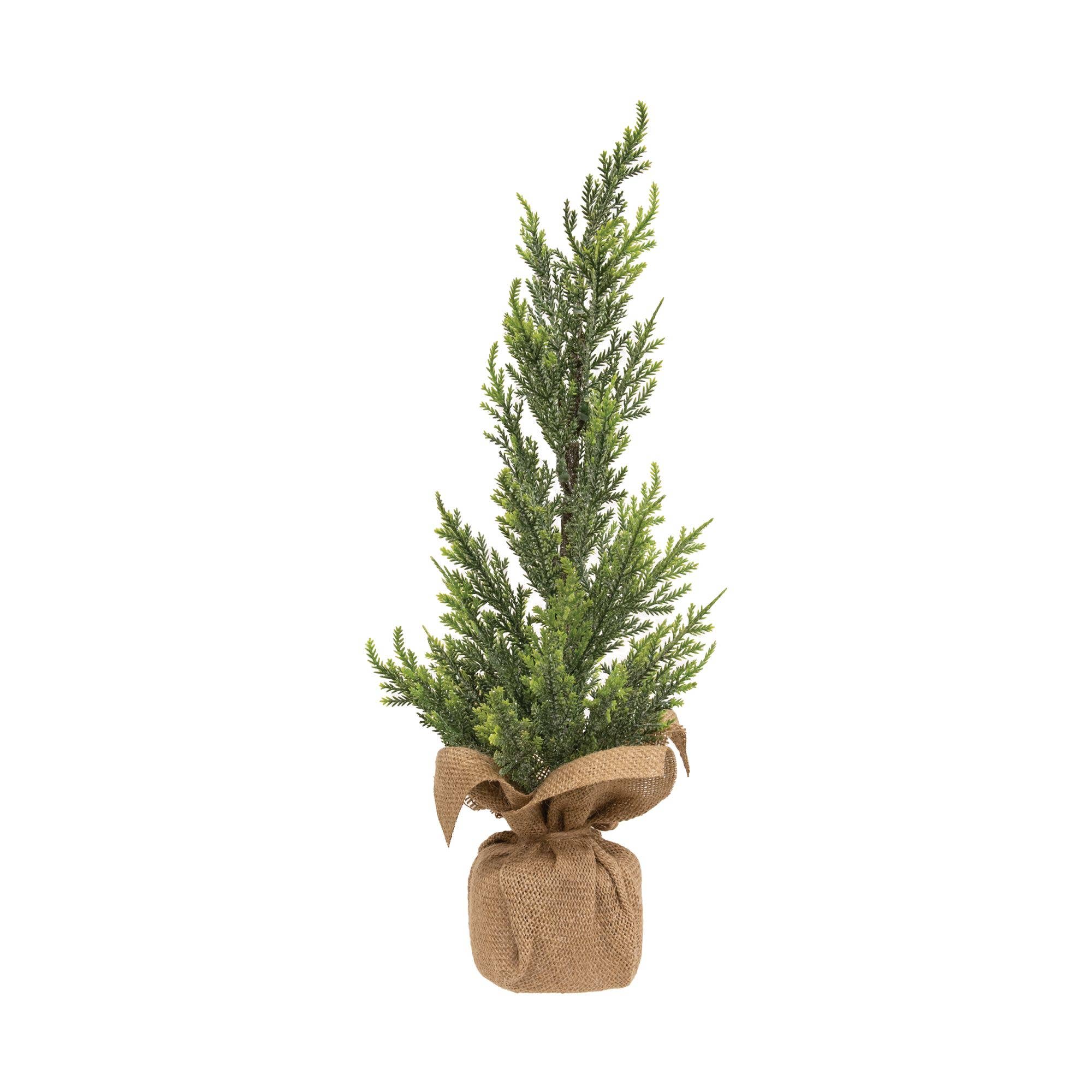 Bright Ideas - Wholesale Artificial Christmas Tree - Glittered Cedar Tree with Burlap Base0
