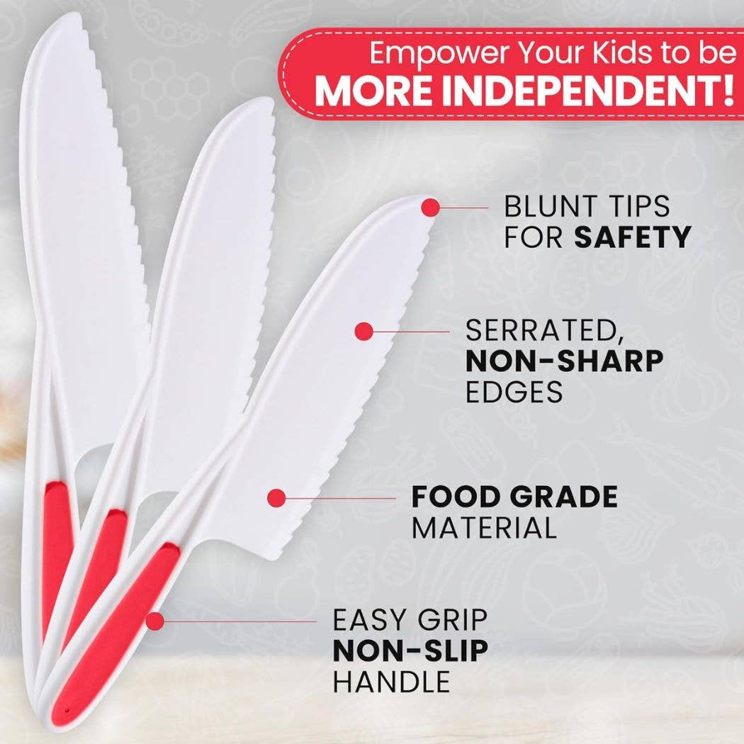 Zulay Kitchen - Wholesale Knife Set - Safety Knife Set for Kids - 3 Piece3