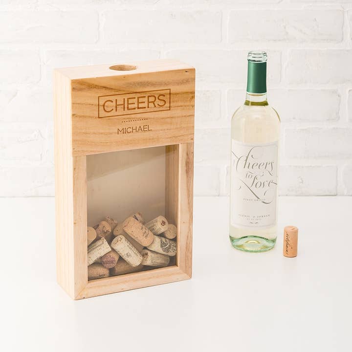 Weddingstar Inc. - Wholesale Wine Cork Holder - Wooden Wine Cork Holder Shadow Box - Cheers1