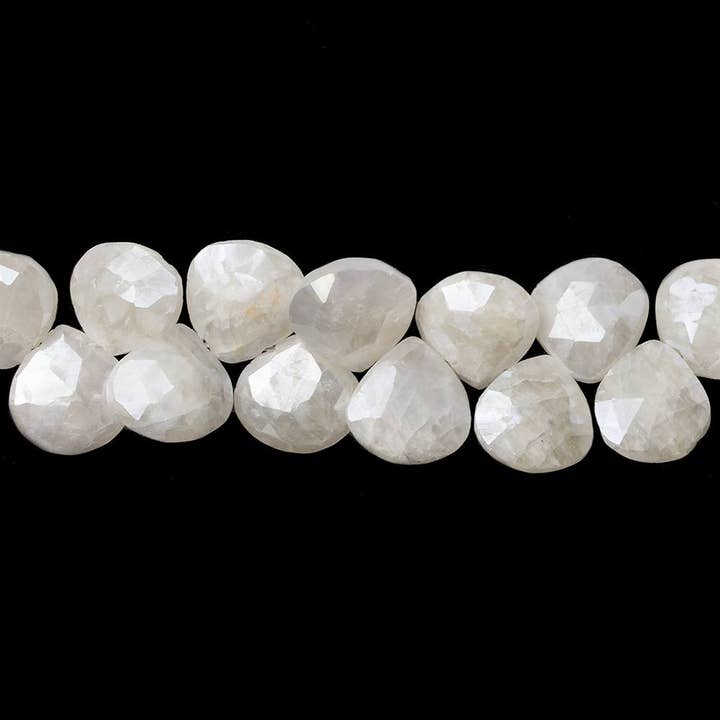 7-8mm Mystic Sapphire faceted heart beads 7.5 inch 54 pieces for wholesale by Beads of Cambay