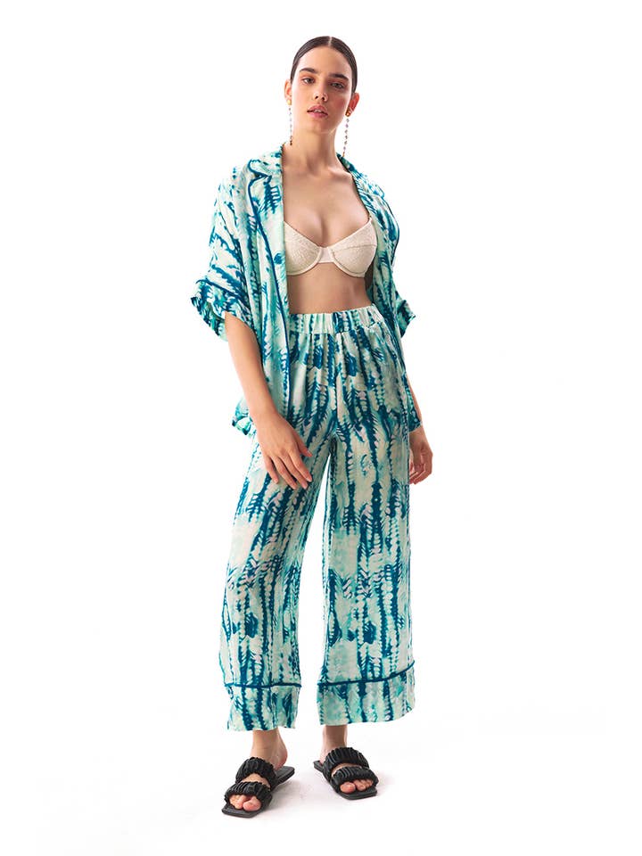 CAMICIA STILE PIGIAMA TAO - «SETA» VEGANA BIOLOGICA per la vendita all'ingrosso da parte di Movom Swimwear