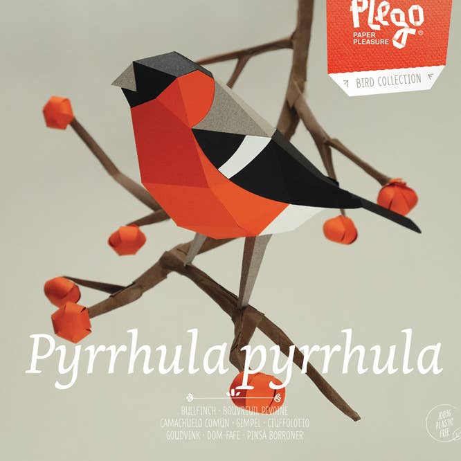Bullfinch - Fågel 3D-pappersfigur av Plego för wholesale av Today is Art Day