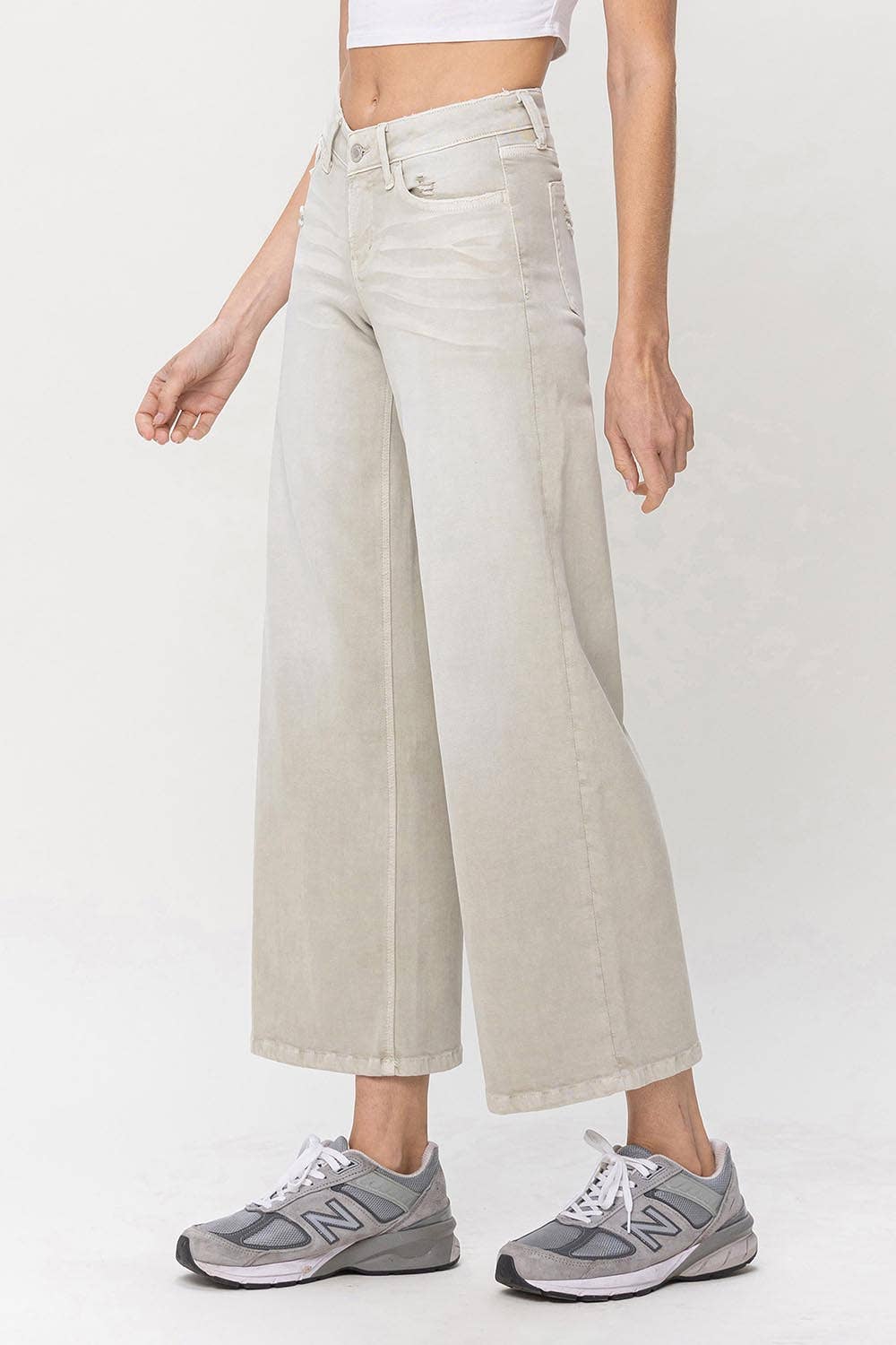 SAGE GREEN LOW RISE BAGGY WIDE JEANS V3391SG for wholesale on Faire6