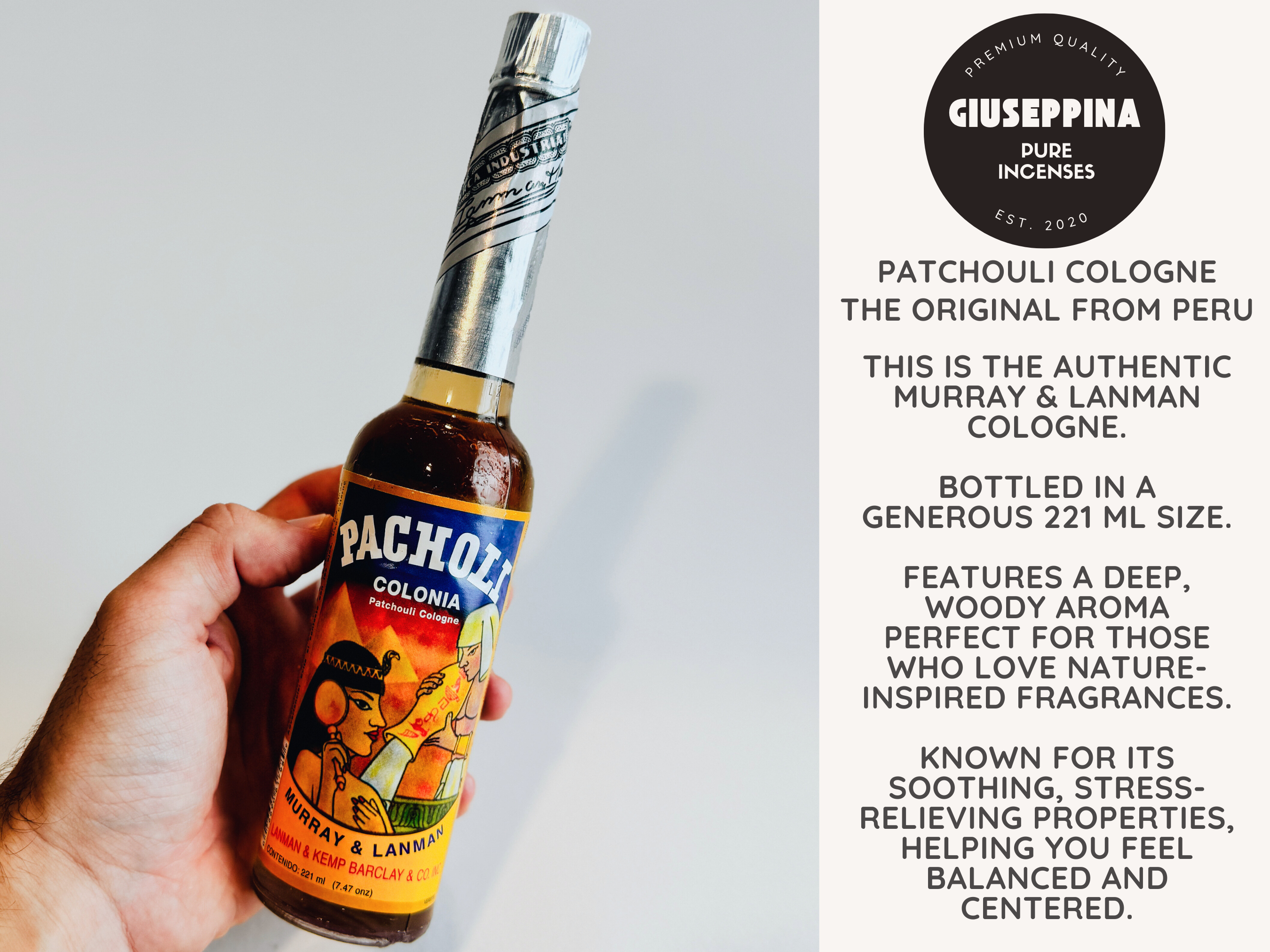 Giuseppina Shop - Wholesale Perfume/Eau de Toilette - Patchouli Cologne - Woody Aroma for Balance & Tranquility2