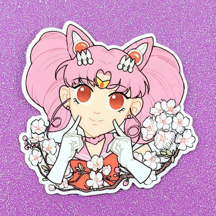 Magiske pige Mini Moon Vandtæt UV-bevis Vinyl Sticker for engroshandel hos Journeybunny