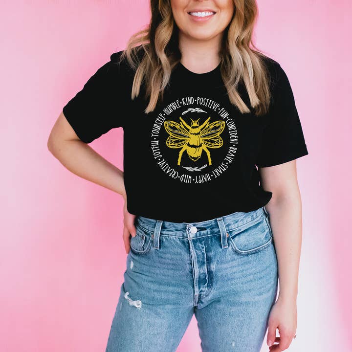 Bee Humble & Kind Kindness Cute Teacher Shirt for wholesale by Keen Bee Studio