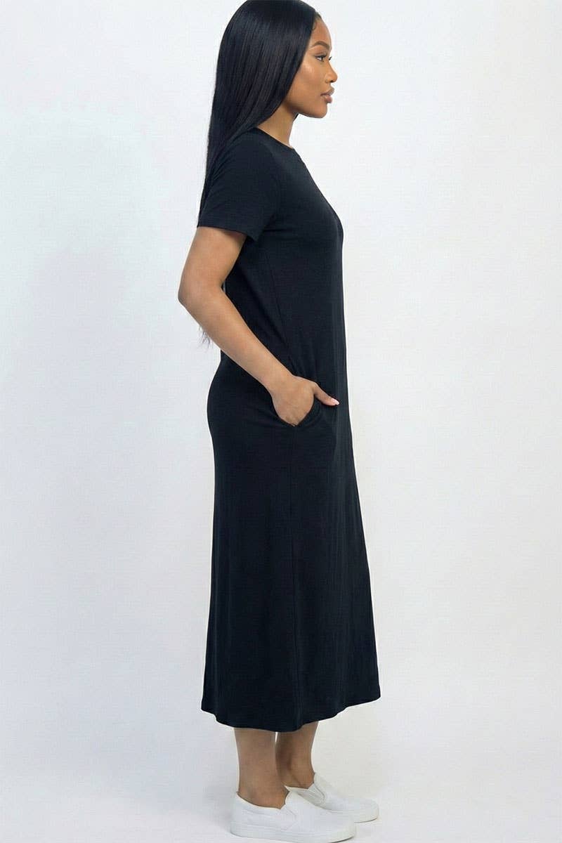 CAPELLA APPAREL - Wholesale Dress - Women's - Side Pocket Tee Dress2