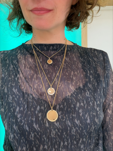 Bijoux Fabrication Française - Wholesale Individual Charm/Pendant - Round Engravable Medal – Twisted Edge – Gold Plated – 925 St2