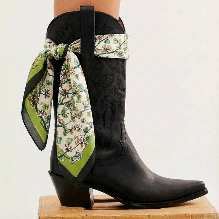 Collections by Fame Accessories - Wholesale Scarf - Women's - Flower With Butterfly Square Bandana Scarf1