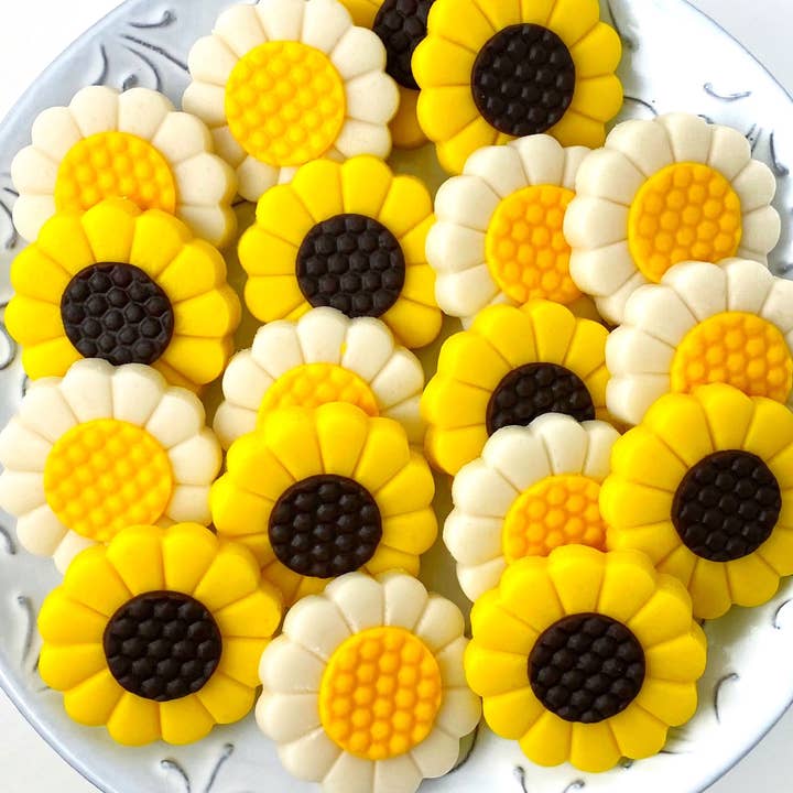 marzipops - Venta al por mayor Dulces con chocolate - Flores de Caramelo de Mazapán Gourmet > Margaritas y Girasoles