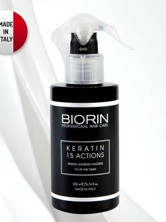 CRÈME EN SPRAY BIORIN À LA KÉRATINE 15 ACTIONS pour la vente par Biorin