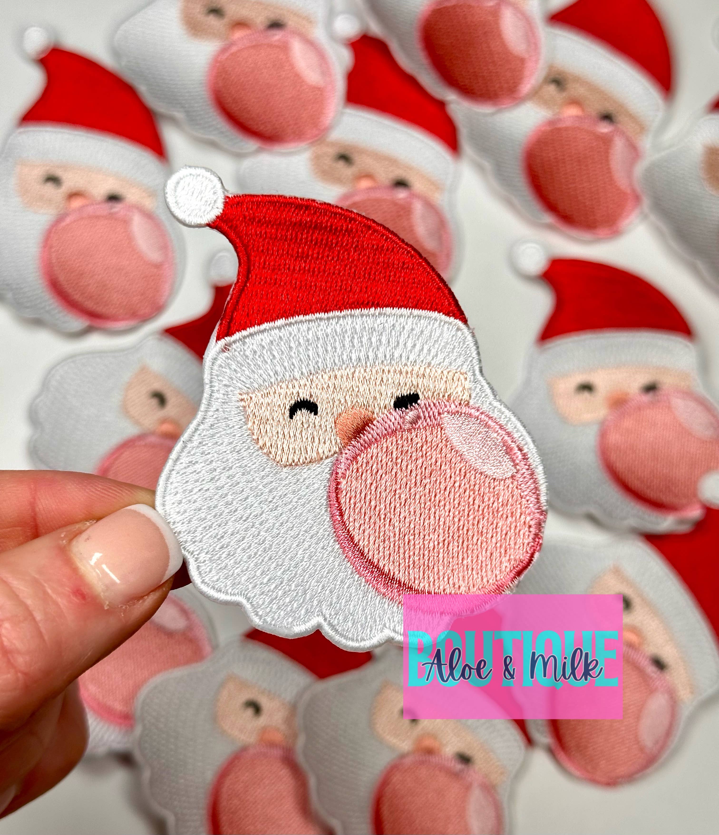 Aloe and Milk Boutique - Vendita all'ingrosso Toppe - Babbo Natale Bubblegum, toppe natalizie, toppe natalizie