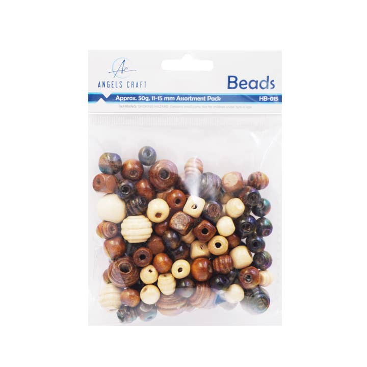 Angels Craft - Wholesale Beads - Wooden Beads 11-15mm, Asstd. Colors & Sizes