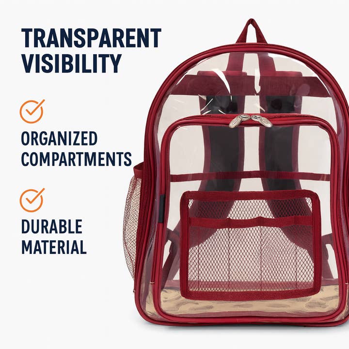 Dony Corp - Wholesale Backpack - Unisex - Clear Backpack – Large Capacity Transparent Book Bag2