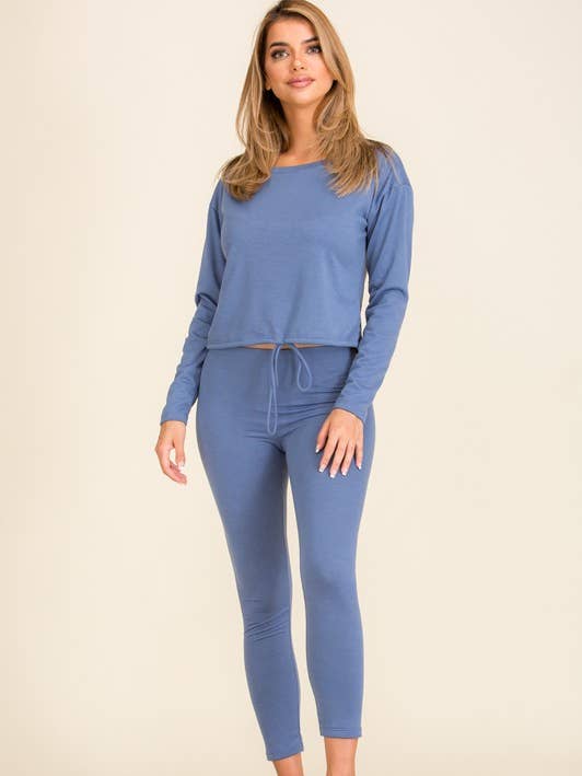 SH8265 Set-Terry Sudadera y Legging conjunto para venta al por mayor de Vibrato Clothing