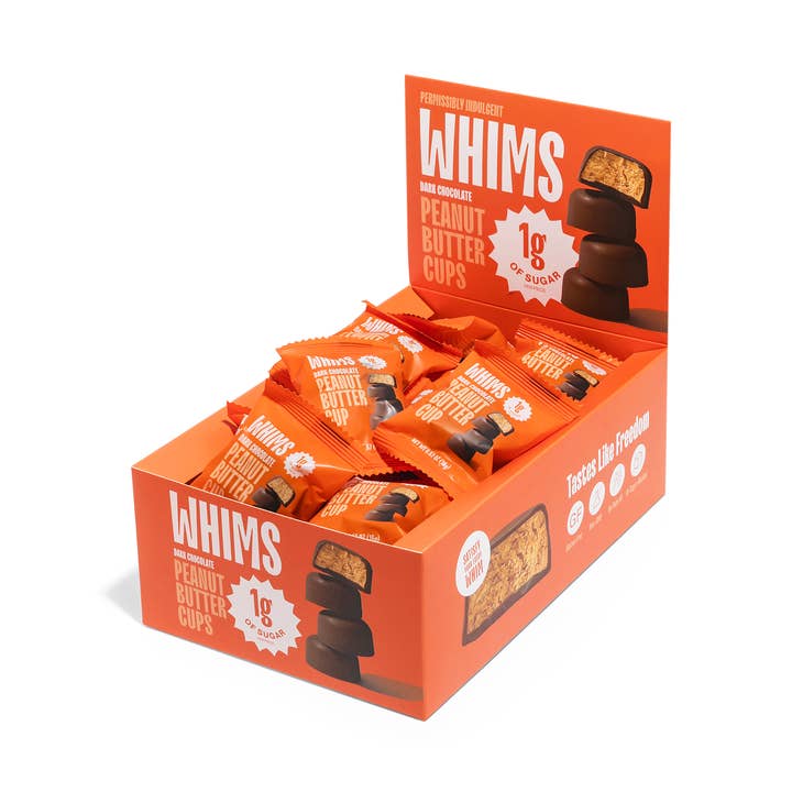 Whims Delights Inc. - Wholesale Chocolate Covered Sweets - Dark Chocolate Peanut Butter Cups - Grab & Go Box0