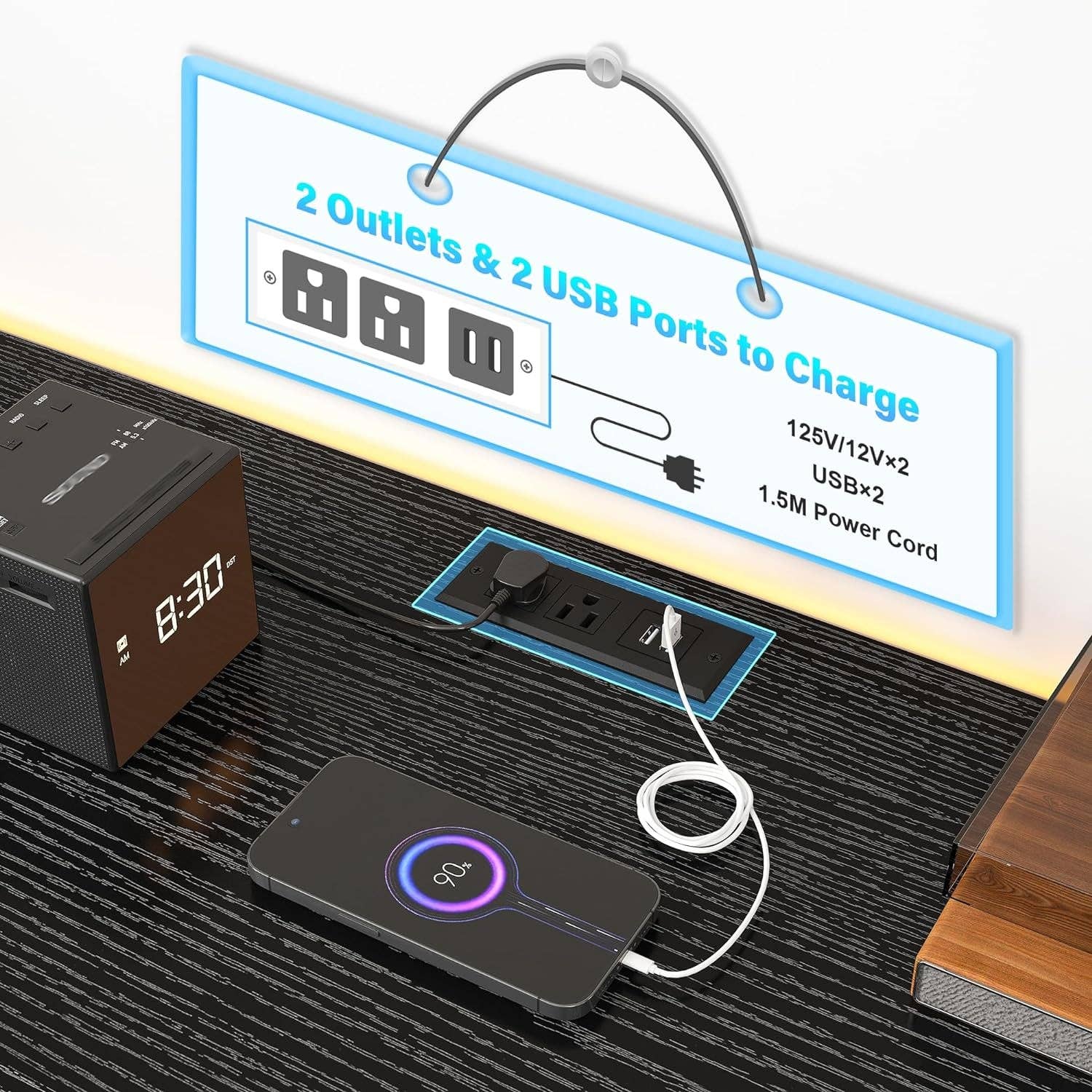 ShipItFurniture - Wholesale Console Table - Black Dresser With 75 Inch TV Stand For Living Room4