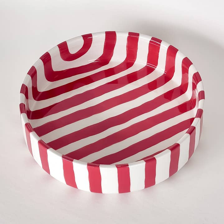 Large bowl Stripes - tramonto red for wholesale by Magazin Minori